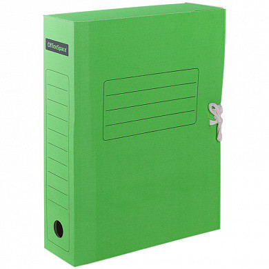 Папка архивная с завязками OfficeSpace, микрогофрокартон, 75мм, зеленый, до 700л. (арт. 225431)