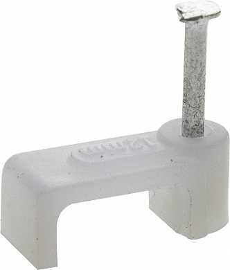 Скоба-держатель для плоского кабеля, с оцинкованным гвоздем, 5 мм, 50 шт, ЗУБР (арт. 45112-05)