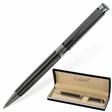 Ручка подарочная шариковая GALANT "Olympic Chrome", корпус хром с черным, хромированные детали, пишущий узел 0,7 мм, синяя, 140614 (арт. 140614)