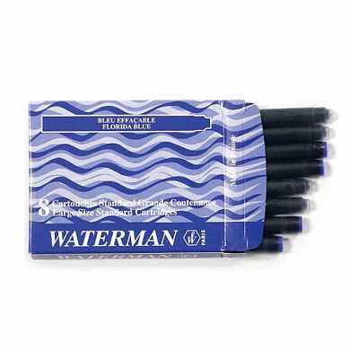 Картриджи чернильные WATERMAN, комплект 8 шт., синие, S0110860 (арт. 141699) купить в интернет-магазине ТОО Снабжающая компания от 3 430 T, а также и другие Чернила и картриджи для перьевых ручек на сайте dulat.kz оптом и в розницу
