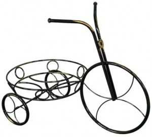 Подставка для цветов ЗМИ "Велосипед", напольная, 54х29х41см, диаметр корзины 25см, сталь, черный, ПДЦ232Ч (арт. 558869)