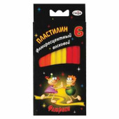 Пластилин восковой флуоресцентный ГАММА "Флюрики", 6 цветов, 76 г, со стеком, европодвес, 280034H (арт. 101655)