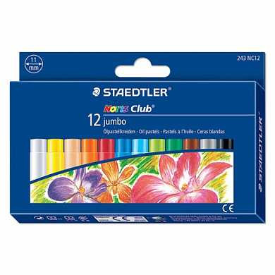 Пастель масляная художественная утолщенная STAEDTLER "Noris club Jumbo", 12 цветов, круглое сечение, 243 NC12 (арт. 180852) купить в интернет-магазине ТОО Снабжающая компания от 2 842 T, а также и другие Материалы для графики на сайте dulat.kz оптом и в розницу