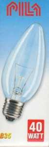 Лампа накаливания Pila B35 E27 40W Свеча Прозрачная (арт. 2009) купить в интернет-магазине ТОО Снабжающая компания от 343 T, а также и другие Лампы накаливания на сайте dulat.kz оптом и в розницу