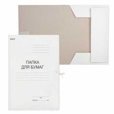 Папка для бумаг с завязками картонная STAFF, гарантированная плотность 220 г/м2, до 200 л., 126525 (арт. 126525) купить в интернет-магазине ТОО Снабжающая компания от 147 T, а также и другие Папки картонные с завязками на сайте dulat.kz оптом и в розницу