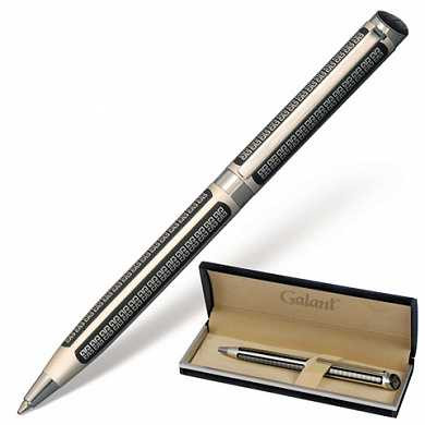 Ручка подарочная шариковая GALANT "Olympic Silver", корпус серебристый с черным, хромированные детали, пишущий узел 0,7 мм, синяя, 140613 (арт. 140613)