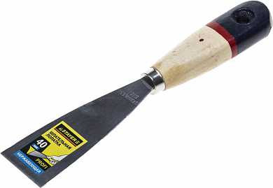 Шпательная лопатка STAYER "PROFI" c нержавеющим полотном, деревянная ручка, 40мм (арт. 10012-040)