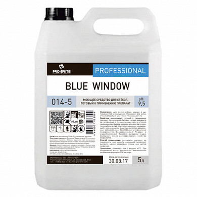 Средство для мытья стекол и зеркал 5л PRO-BRITE BLUE WINDOW, щелочное, низкопенное, концентрат, 014-5 (арт. 605259) купить в интернет-магазине ТОО Снабжающая компания от 5 488 T, а также и другие Профессиональные средства для мытья стекол и зеркал на сайте dulat.kz оптом и в розницу