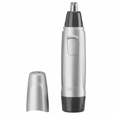 Триммер для носа и ушей BRAUN EN10, беспроводной, водонепроницаемый, серебристый (арт. 453742)