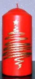 Свеча Chameleon "Ёлочка 1", подарочная, столб с рисунком, 56х120мм, С01-24 (арт. 584909)