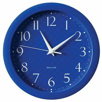 Часы настенные САЛЮТ П-Б4-440, круг, синие, синяя рамка, 28х28х4 см (арт. 452394) купить в интернет-магазине ТОО Снабжающая компания от 8 967 T, а также и другие Часы офисные на сайте dulat.kz оптом и в розницу