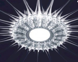 Estares св-к св/д встр. MR16 стекло ES-901 подсветка 2,5W(200lm) круг 95х20мм хром IP20 (арт. 678906)