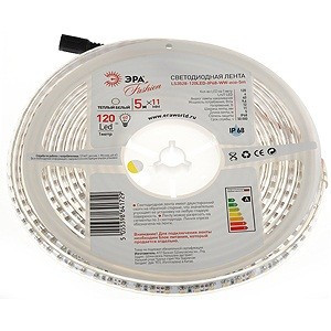 ЭРА Лента св/д 12V 9.6W/m 120Led/m IP68 Теплый белый 5м (герм.) SMD3528 LS3528-120LED-IP68-WW, ECO (арт. 485436) купить в интернет-магазине ТОО Снабжающая компания от 6 419 T, а также и другие Светодиодные ленты на сайте dulat.kz оптом и в розницу