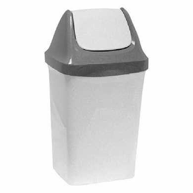 Ведро-контейнер 15 л, с крышкой (качающейся), для мусора,"Свинг", 47х27х23 см, серое, IDEA, М 2462 (арт. 602548) купить в интернет-магазине ТОО Снабжающая компания от 5 243 T, а также и другие Емкости для мусора на сайте dulat.kz оптом и в розницу