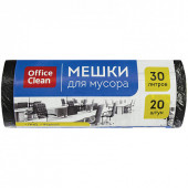 Мешки для мусора 30л OfficeClean ПНД, 48*58см, 8мкм, 20шт., черные, в рулоне (арт. 243961/А)