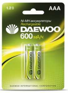 Аккумулятор Daewoo /R03 600Mah Ni-Mh Bl2 (арт. 214545)