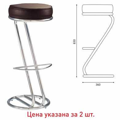 Стулья барные "Zeta Hoker", комплект 2 шт., хромированный каркас, кожзам темно-коричневый (арт. 531282) купить в интернет-магазине ТОО Снабжающая компания от 70 021 T, а также и другие Стулья и табуреты для столовых, баров и кафе на сайте dulat.kz оптом и в розницу