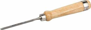 Стамеска-долото ЗУБР "ЭКСПЕРТ" полукруглая с деревянной ручкой, хромованадиевая сталь, 6мм (арт. 1822-06_z01)