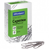 Скрепки 28мм, OfficeSpace, 100шт., карт. упак. (арт. 162153)
